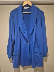 Kasper Womens Plus Size Blue Blazer Size 20 Pre-owed Light Weight Tub E - Picture 1 of 6
