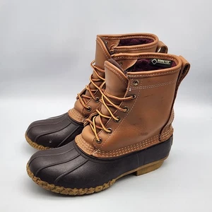 LL Bean Women’s 6 M Duck Boots Gore-Tex Thinsulate Waterproof Brown Leather - Picture 1 of 10
