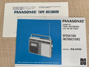 Vintage Panasonic Bedienungsanleitung Manual Cassette Tape Recorder RQ-236S - Bild 1 von 2