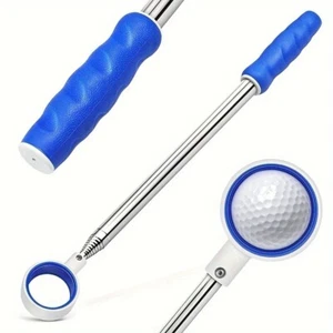 9FT - Blue Golf Ball Retriever - Stainless Steel Telescopic Golf Ball Picker - Picture 1 of 5