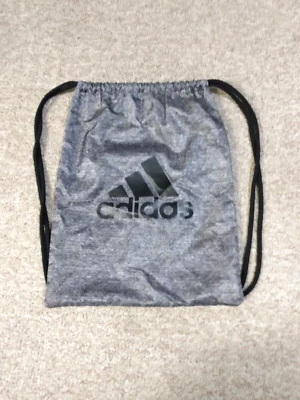 Adidas Drawstring Bag Backpack Cord Shoulder Straps Black and Gray - Image 1 of 4