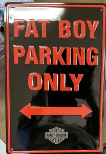 Harley-Davidson Fat Boy St Parking sign heavy embossed steel motorcycle Metal - Picture 1 of 1