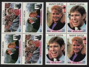SALE St. Lucia Prince Andrew Royal Wedding Blocks of 4 1986 MNH SG#890-893 - Picture 1 of 1