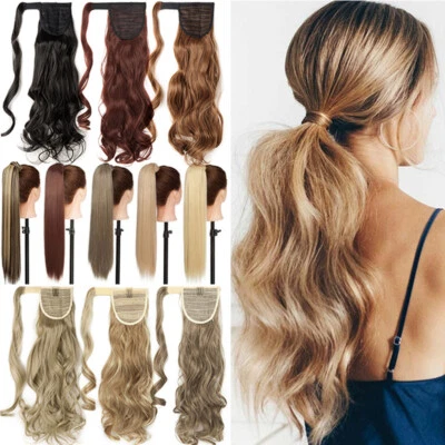 ELAILITE Täglich Haarteil Perücke Damen Echthaarverlängerungen Ein Tress Gelockt Gerade