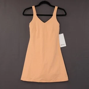 Lululemon Align Dress Womens Tank Peach Bellini Orange Nulu Short Liner Sz NWT - Bild 1 von 39
