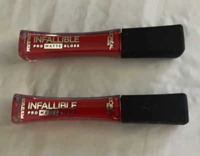 Lot of 2 L'OREAL Paris Infallible Lip Pro Matte Gloss 308 Shanghai Scarlet - Image 1 of 3