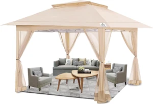 12'x12' Pop Up Gazebo with 4 Sidewalls Mosquito Netting, Heavy Duty Outdoor C... - Picture 1 of 12