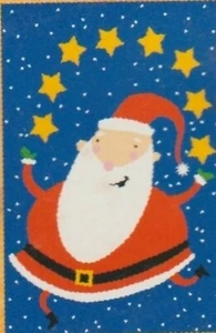 "IMPRESSIONS"  SANTA STARS LARGE ART  FLAG free shipping - Picture 1 of 1