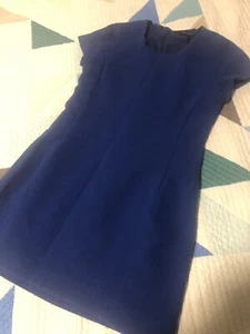 Abito a matita J Crew strutturato carriera shift foderato blu reale taglia 10 - Foto 1 di 4