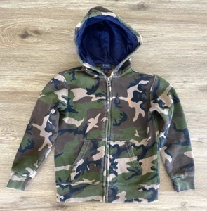 Polo Ralph Lauren Long Sleeve Camo Hoodie Boy's Size 6 Full Zip Fleece Jacket - Picture 1 of 8