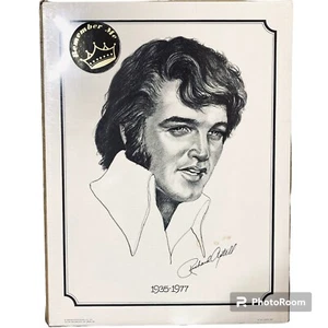 Vintage Elvis Presley Sketched Portrait 10x13 Sealed Artwork Richard Axtell 1977 - Picture 1 of 5