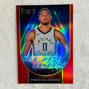Tyrese Haliburton Red Prizm Neon Icons 2023-24 NBA Select Basketball Card #14 - Picture 1 of 2