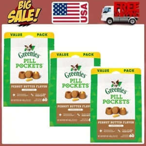 3 Pack Greenies Pill Pockets Peanut Butter Pill Maskers Size Dry Soft Treats - Picture 1 of 10