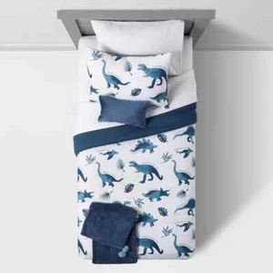 Dinosaur Value Multi-Piece Kids' Bedding Set Watercolor Blue - Pillowfort™ Twin - Picture 1 of 3