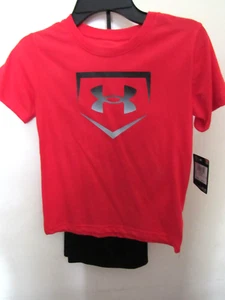 UNDER ARMOUR 2 PC SHORT & T-SHIRT SET SIZE 6 BOYS RED MSRP $36.00 - Picture 1 of 9