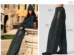 alo yoga High-Waist Origin Wide-Leg Track Pant,NWT,Small,orig$148 New Arrival - Picture 1 of 3