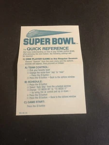 Tecmo Super Bowl Inserto Nuevo - Imagen 1 de 2