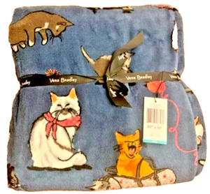Vera Bradley Throw Cat's Maullido 50" x 80" Sellado - Imagen 1 de 8
