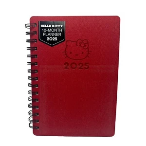 2025 Hello Kitty Planner Agenda Weekly Pages and Monthly Calendars Red - Picture 1 of 5