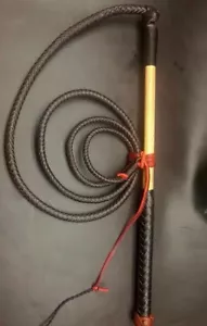 6ft 8 plait Grey Species Kangaroo Leather Stock whip - Picture 1 of 8