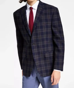 Lauren Ralph Lauren Men's Lexington Wool Classic-Fit Ultraflex Blazer Navy/Brown - Picture 1 of 3
