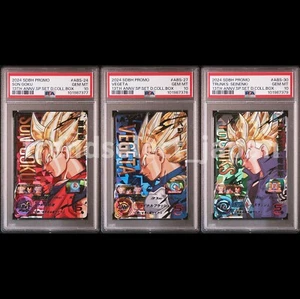 PSA 10 Set di 3 ABS-24 ABS-27 ABS-30 DRAGON BALL HEROES SON GOKU VEGETA BAULI - Foto 1 di 8