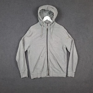 HUGO BOSS ORANGE Hoodie Mens XL Grey Full Zip Cotton Blend Sweatshirt Ztylo - Picture 1 of 16