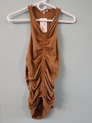 Sundry Evereve Ruched Tank Women Size S 1 Dijon Sleeveless Casual New - Image 1 of 4