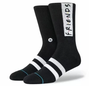 Stance The First One Friends Classic Black/White Crew Socks Men's Size Large NWT - Picture 1 of 5