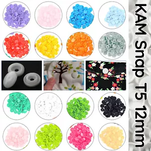 Kam Snaps T5 Poppers Kunststoffverschlüsse Snap 22 Farben für Kleidung 440 Sets - Bild 1 von 15