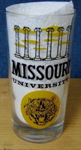 1967 Mizzou U of Missouri Tigers Football Schedule On Glass Tumbler  MFA Oil Cover