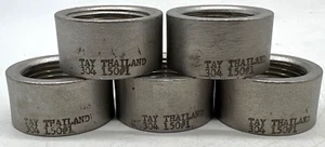Set of 5 NOB 1" Stainless Steel Pipe Coupling 304 Socket Weld 150# Thread-O-Lets - Picture 1 of 2
