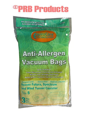 Hoover Type S HEPA 4010100S Cannister Allergy Vacuum Cleaner Bags Windtunnel Vac - Image 1 of 2