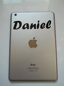 iPad Mini Personalised Custom Name Sticker - Forte Font Laptop Tablet vinyl - Picture 1 of 3