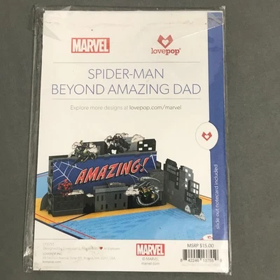 Lovepop Marvel Spider-Man Beyond Amazing Dad 3D Pop Up Card LP3755 New - Image 1 of 4