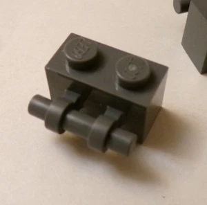 Lego x4 Dark Bluish Gray 1x2 Bricks, Side Handle, Bar, 30236 (028-431) - Picture 1 of 1