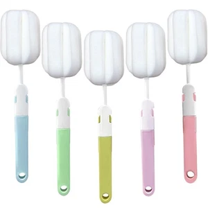 Spong Bottle Brush 5PCS Cup Brushes Sponge Baby Bottle Brushes Long Handle Cu... - Picture 1 of 9