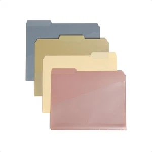 Poly File Folders with Pockets, Set of 30 Plastic Folders for Documents, 1/3-... - Picture 1 of 5