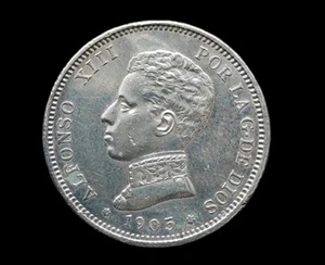 España ! ALFONSO XIII, 2 Pesetas 1905 En Plata - Imagen 1 de 2