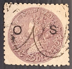 1883 NSW Australia 5/- Rose Lilac Medallion Stamp O S O/P P10 used Cat £130.00 - Picture 1 of 2