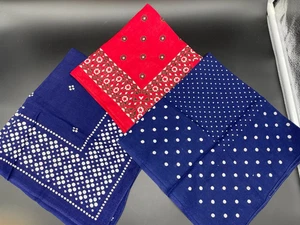 Vintage Bandanas Trunk Down 40's Navy Blue Polka Dot or Red - You Pick Style - Picture 1 of 12