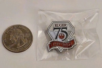 Ruger Firearms 75th Anniversary Hat/Lapel Collector Enamel Pin.White,Grey & Red. - Image 1 of 4