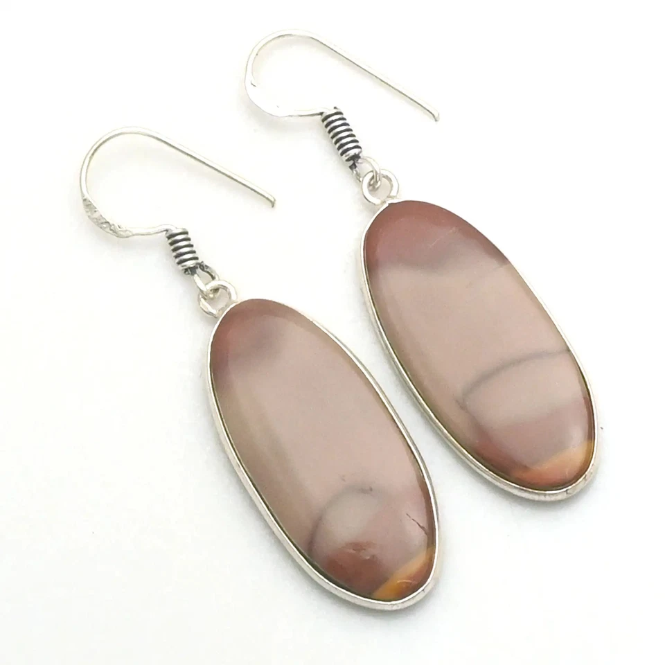 Mookaite Jasper Gemstone Handmade Drop Dangle Earrings Jewelry 2.2" AE-93734 - Image 1 of 1