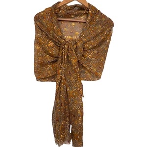 Neu ohne Etikett Nine West Schal Halstuch Blumen Fransen 70 x 19 Zoll Frühling Sommer Boho Gaze - Bild 1 von 10