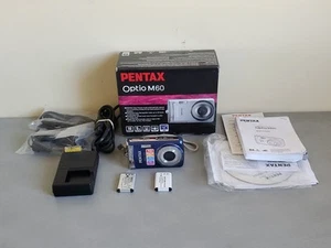 Pentax Optio M60 Bleu - 10MP, Zoom 5x, Appareil Photo Numérique Compact, Complet - Photo 1 sur 17