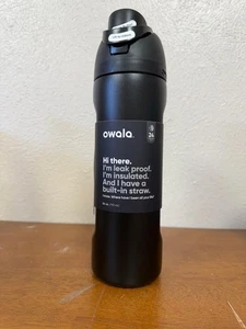 Owala FreeSip 24oz Stainless Steel Water Bottle 24 oz  Dark black - Picture 1 of 7