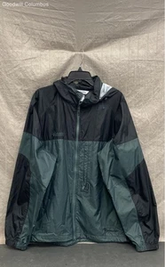 Columbia Men’s Size XL Black and Green Rain Jacket - Picture 1 of 6
