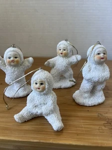 Snowbabies Vintage Set Of 4 Winter Christmas Ornaments Germany - Picture 1 of 8