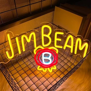 Whiskey Jim Beam Neon Sign for bar home decor light led Size - Picture 1 of 8