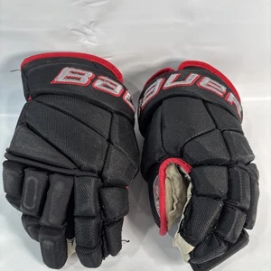 Guantes de hockey sobre hielo Bauer Vapor Pro negros/res para personas mayores talla 14 usados ver fotos - Imagen 1 de 9